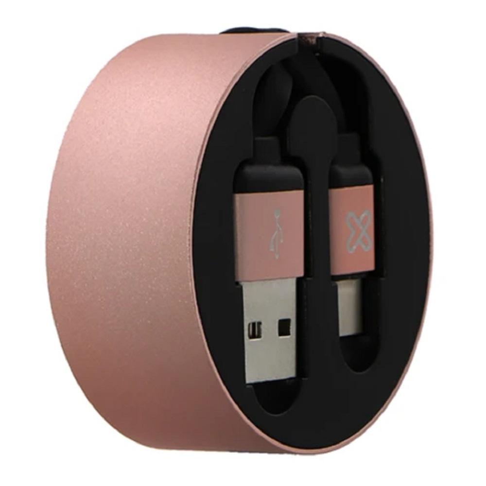 Imagen de KLIP XTREME CABLE RETRACTABLE USB-C ROSA KAC-110RG