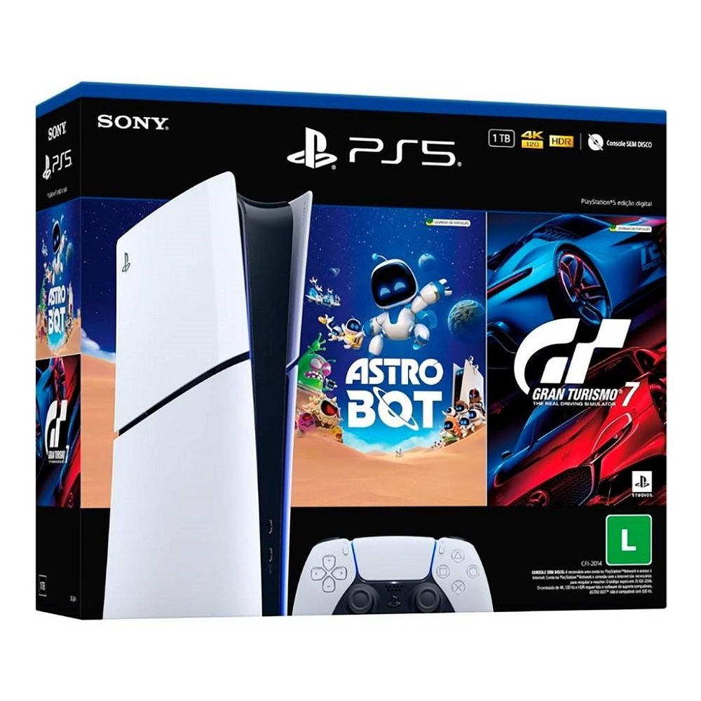 SONY CONSOLA PS5 GT7 DIGITAL CON 2 JUEGOS (Astro Bot + Gran Turismo 7)