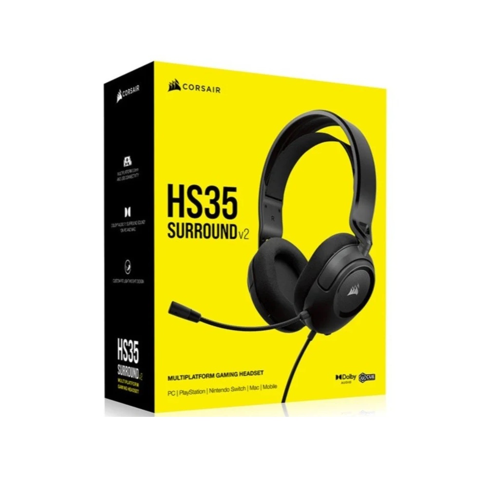 Imagen de CORSAIR VINCHA HS35 SURROUND V2 CARBON CA-9011386-NA