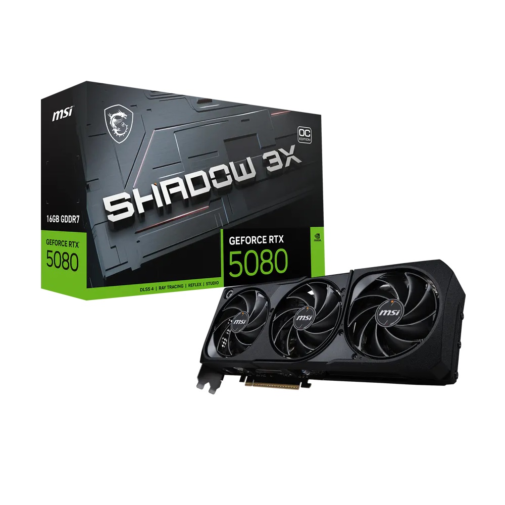 Imagen de MSI GEFORCE RTX 5080 16G SHADOW 3X OC 912-V531-628