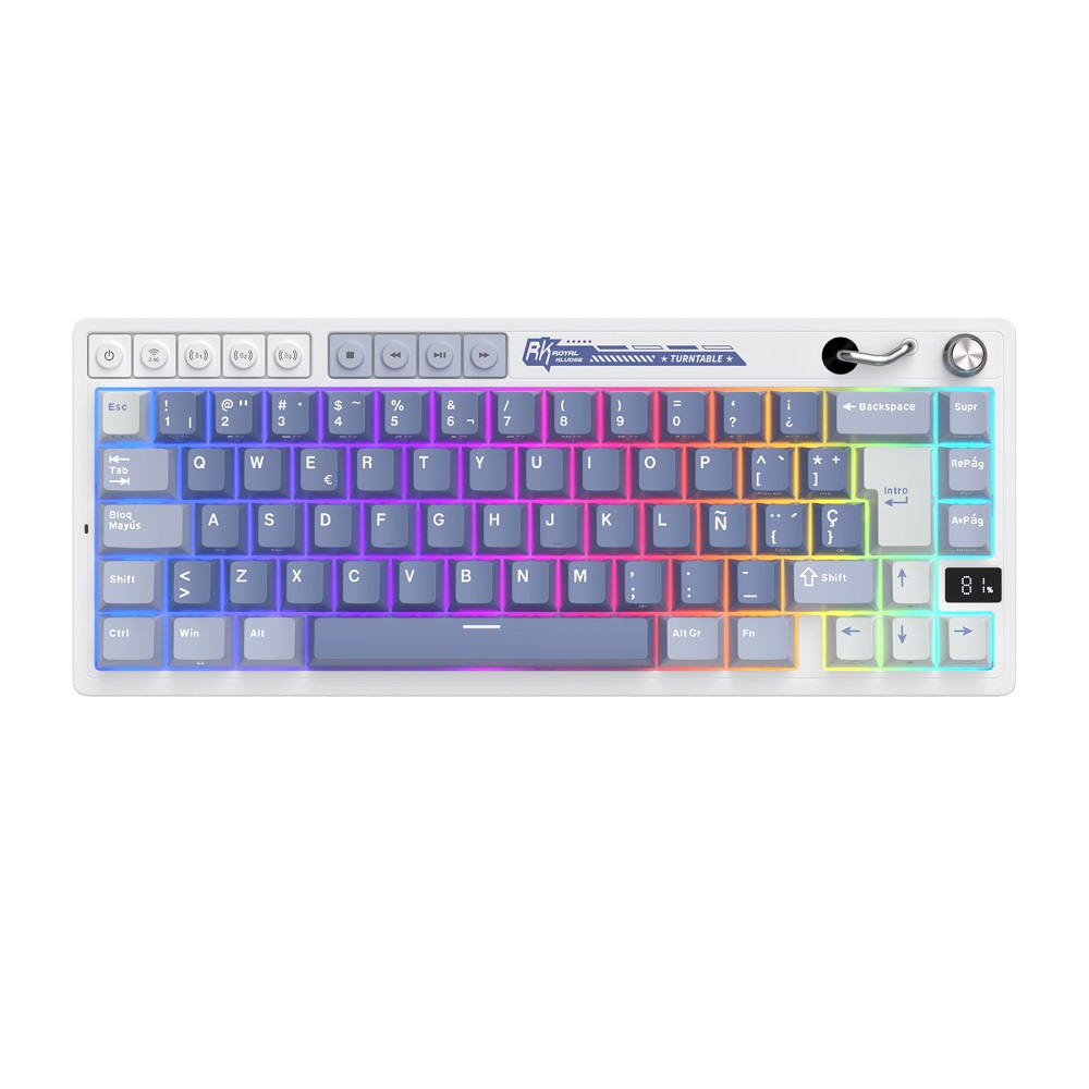 RK ROYAL KLUDGE TECLADO M65 OCEAN BLUE CREAM SWITCH