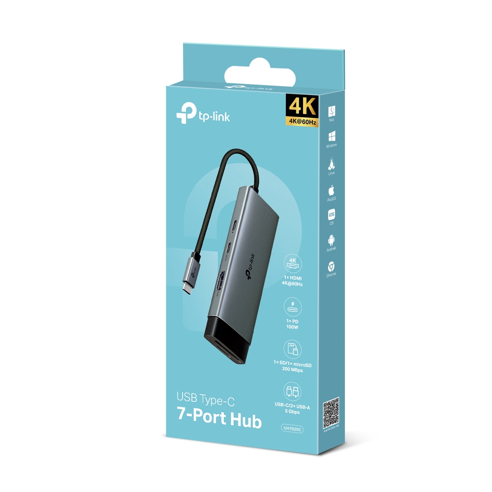Imagen de TP-LINK HUB UH7020C USB TIPO C 7 PUERTOS