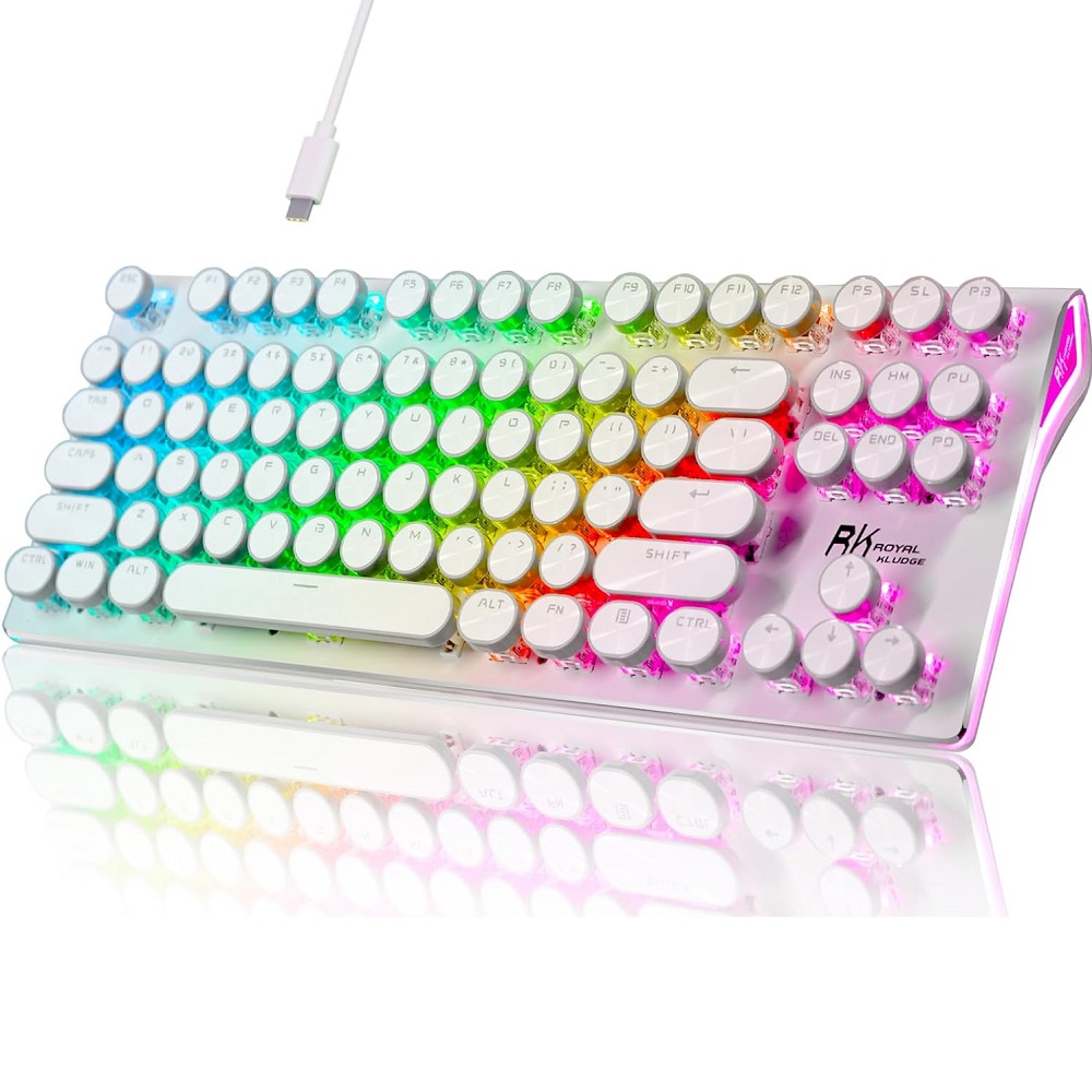 RK ROYAL KLUDGE TECLADO  S87 SWITCH RED COLOR WHITE