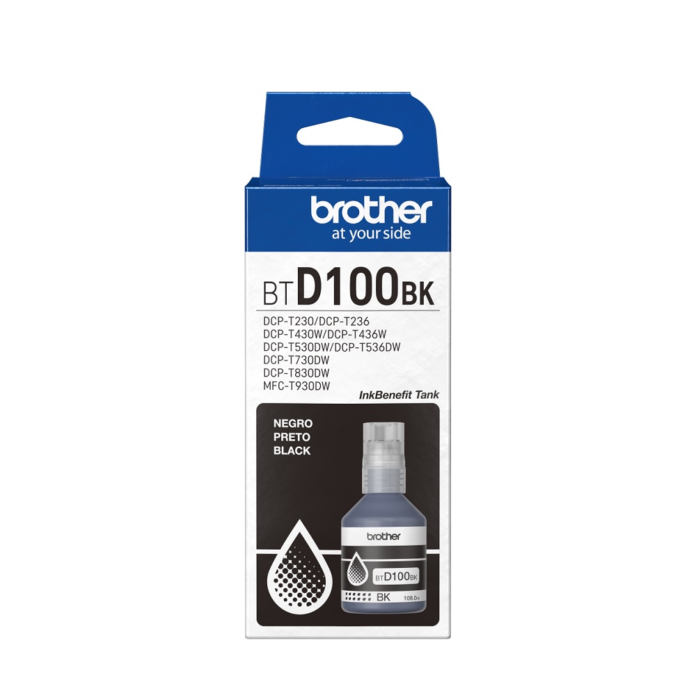 Imagen de BROTHER BOTELLA DE TINTA BLACK D100BK