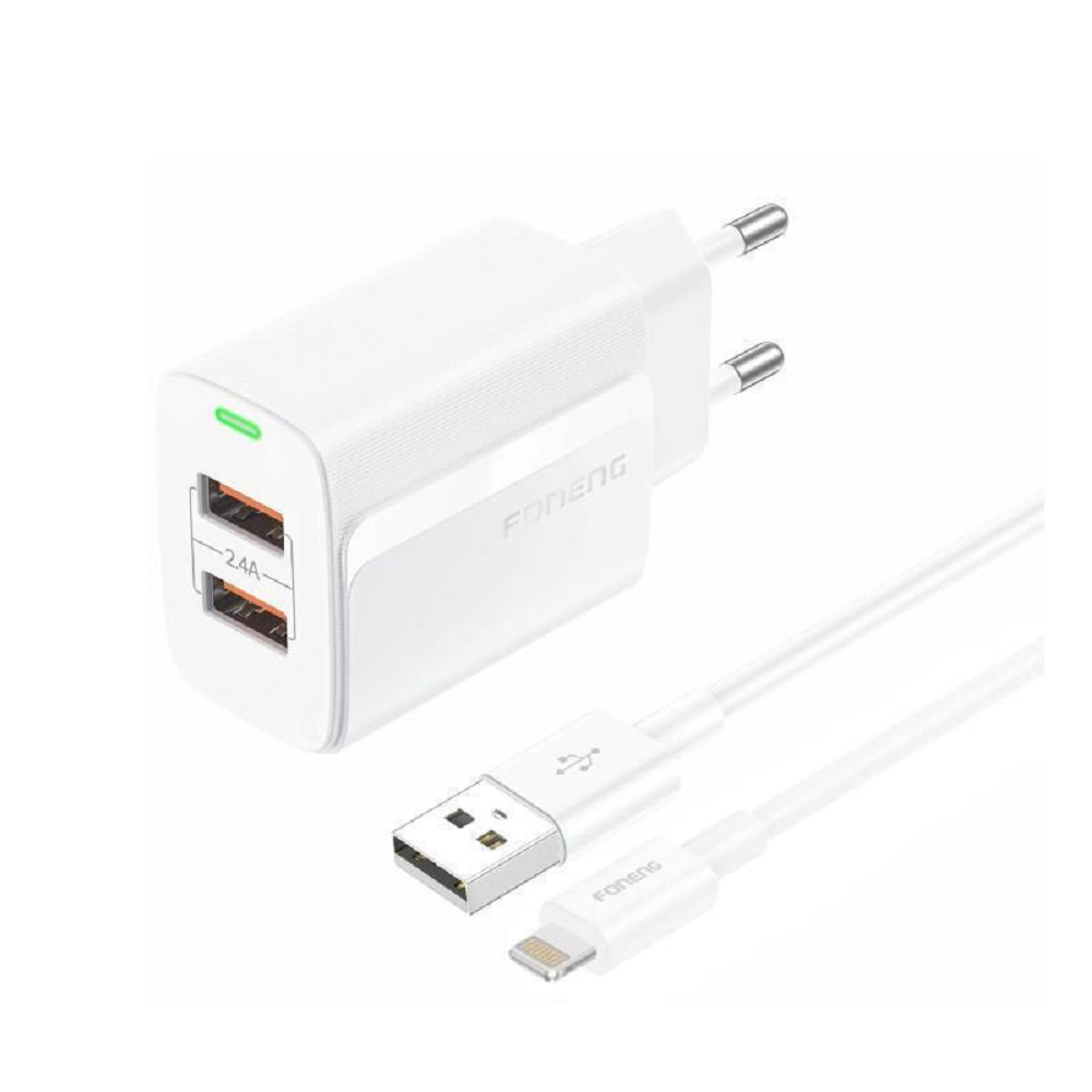 FONEG CARGADOR IPHONE EU63 2.4A 2 USB
