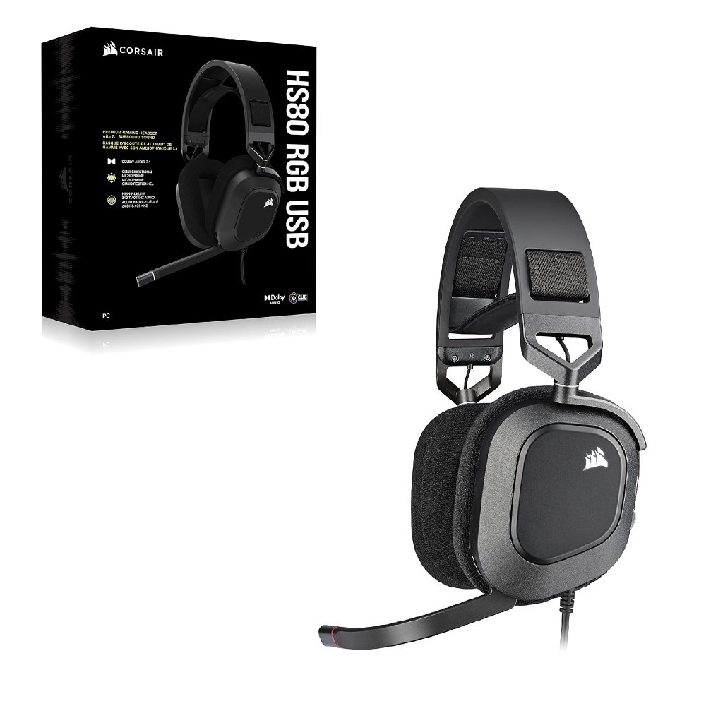 Imagen de CORSAIR VINCHA HS80 RGB CARBON CA-9011237-NA