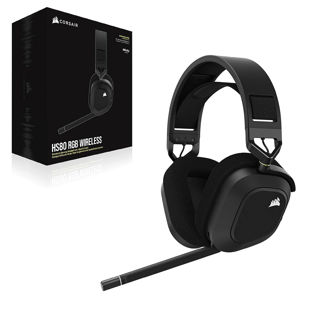 Imagen de CORSAIR VINCHA HS80 RGB WIRELESS CARBON CA-9011235-NA