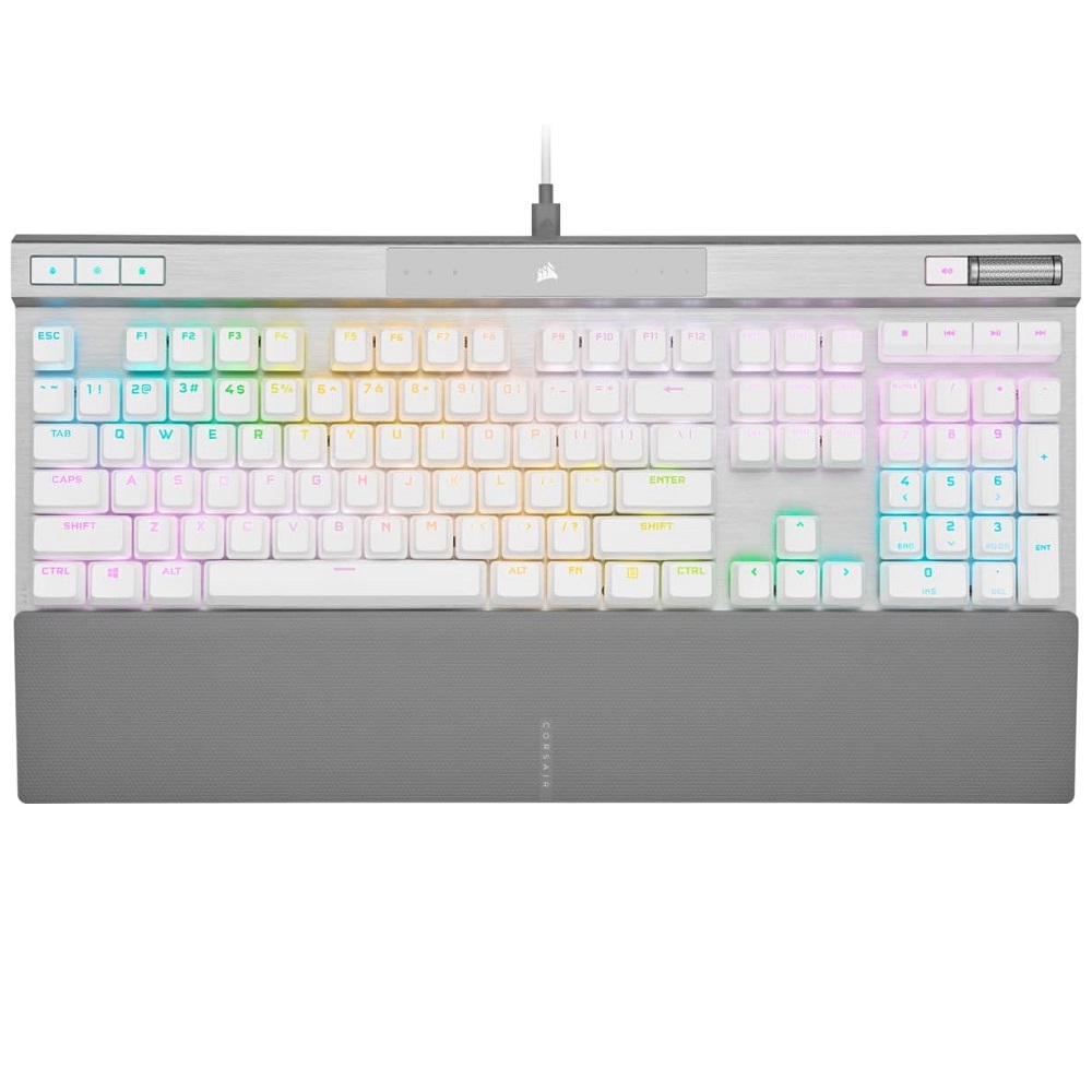 Imagen de CORSAIR TECLADO K70 PRO WHITE OPX SILVER RGB CH-910951A-NA