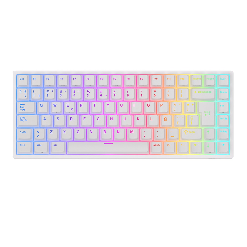 RK ROYAL TECLADO RK84 WHITE RED SWITCH