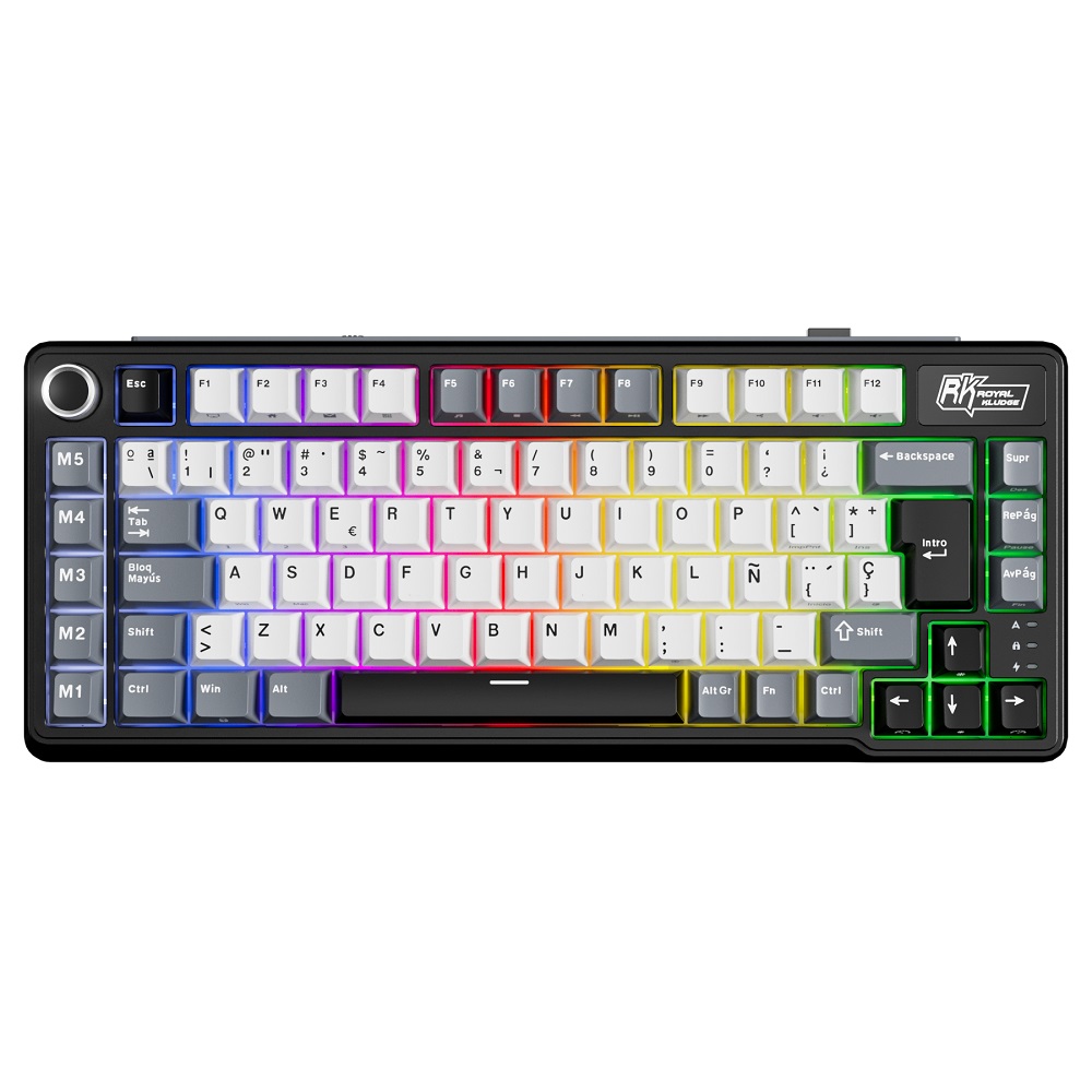 RK ROYAL KLUDGE TECLADO L75 KNIGHT BLACK BEIGE SWITCH