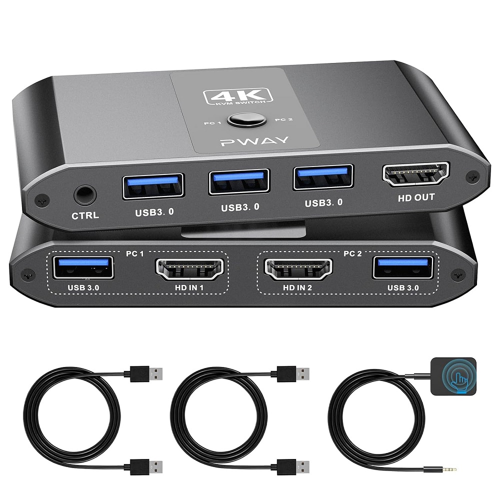GENERICO KVM SWITCH 4K 60HZ  2PC USB 3.0