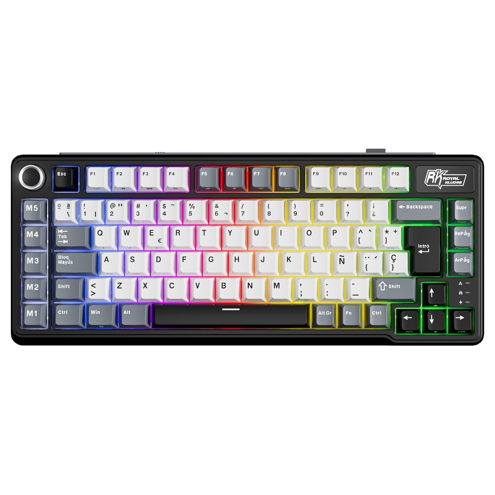 RK ROYAL KLUDGE TECLADO L75 KNIGHT BLACK CREAM SWITCH