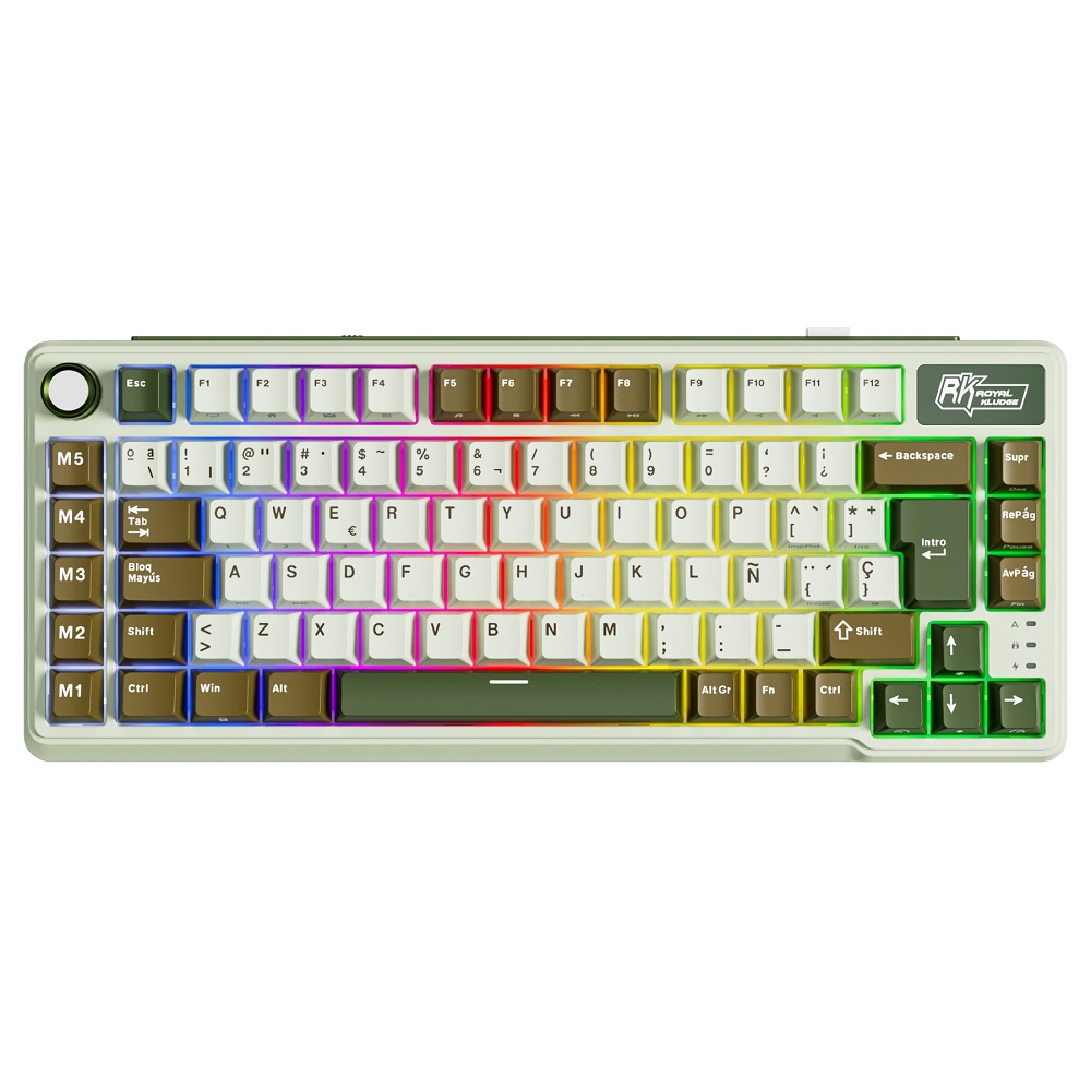 RK ROYAL KLUDGE TECLADO L75 PALM GREEN CREAM SWITCH