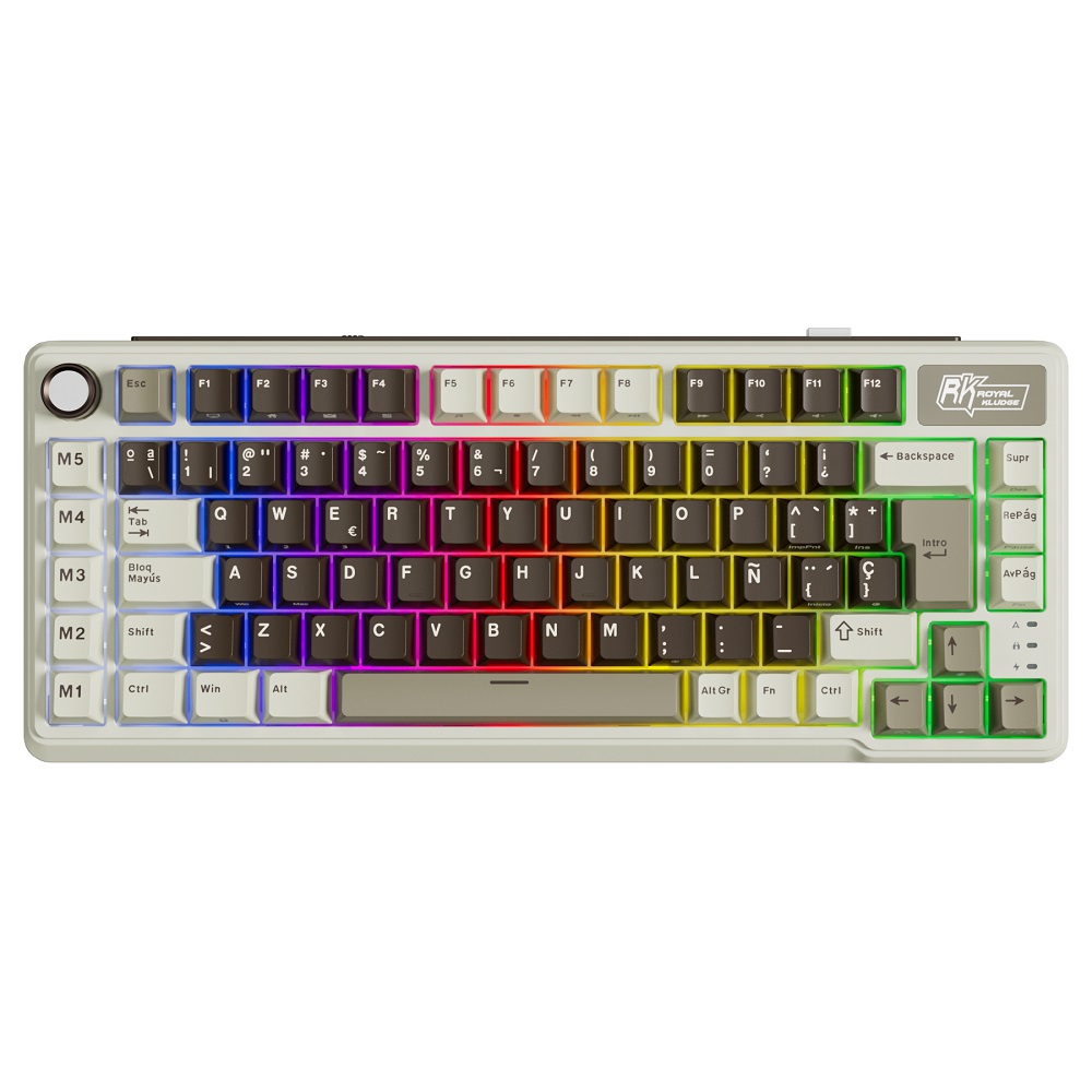 RK ROYAL KLUDGE TECLADO L75 MOCHA GREY BEIGE SWITCH
