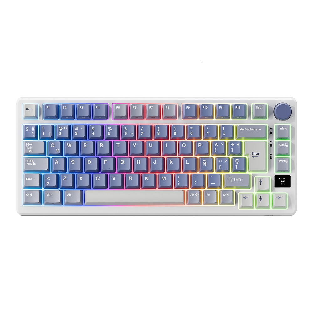 RK ROYAL KLUDGE TECLADO M75 OCEAN BLUE SILVER SWITCH