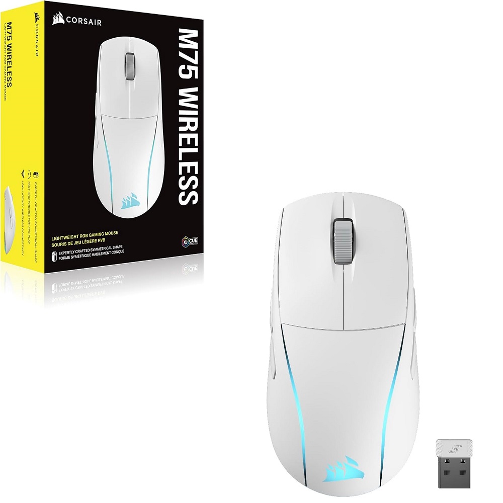 Imagen de CORSAIR MOUSE M75 WL-WHT-RGB CH-931D011-NA
