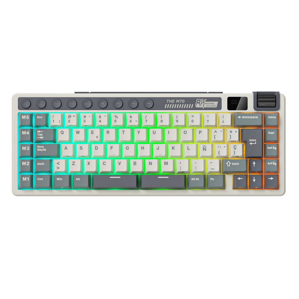 RK ROYAL KLUDGE TECLADO M70 CYAN PURPLE BEIGE SWITCH