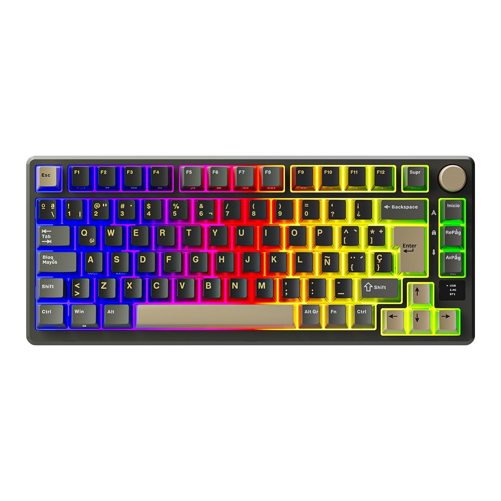 RK ROYAL KLUDGE TECLADO M75 PHANTOM SILVER SWITCH