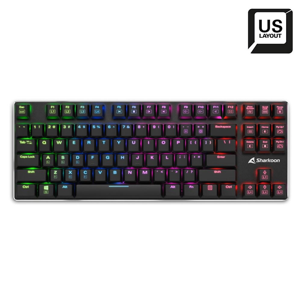 Imagen de SHARKOON TECLADO PUREWRITER TKL RGB RED US BLACK 4044951021505