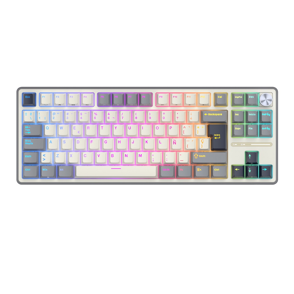 RK ROYAL KLUDGE TECLADO  R87 PRO HALF GREY BROWN SWITCH
