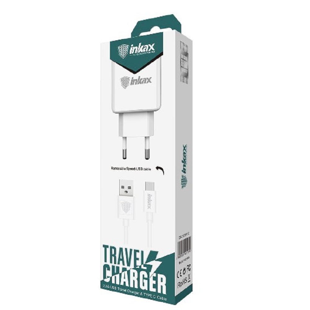 INKAX CARGADOR C/CABLE CD-08 TIPO C TRAVEL WHITE