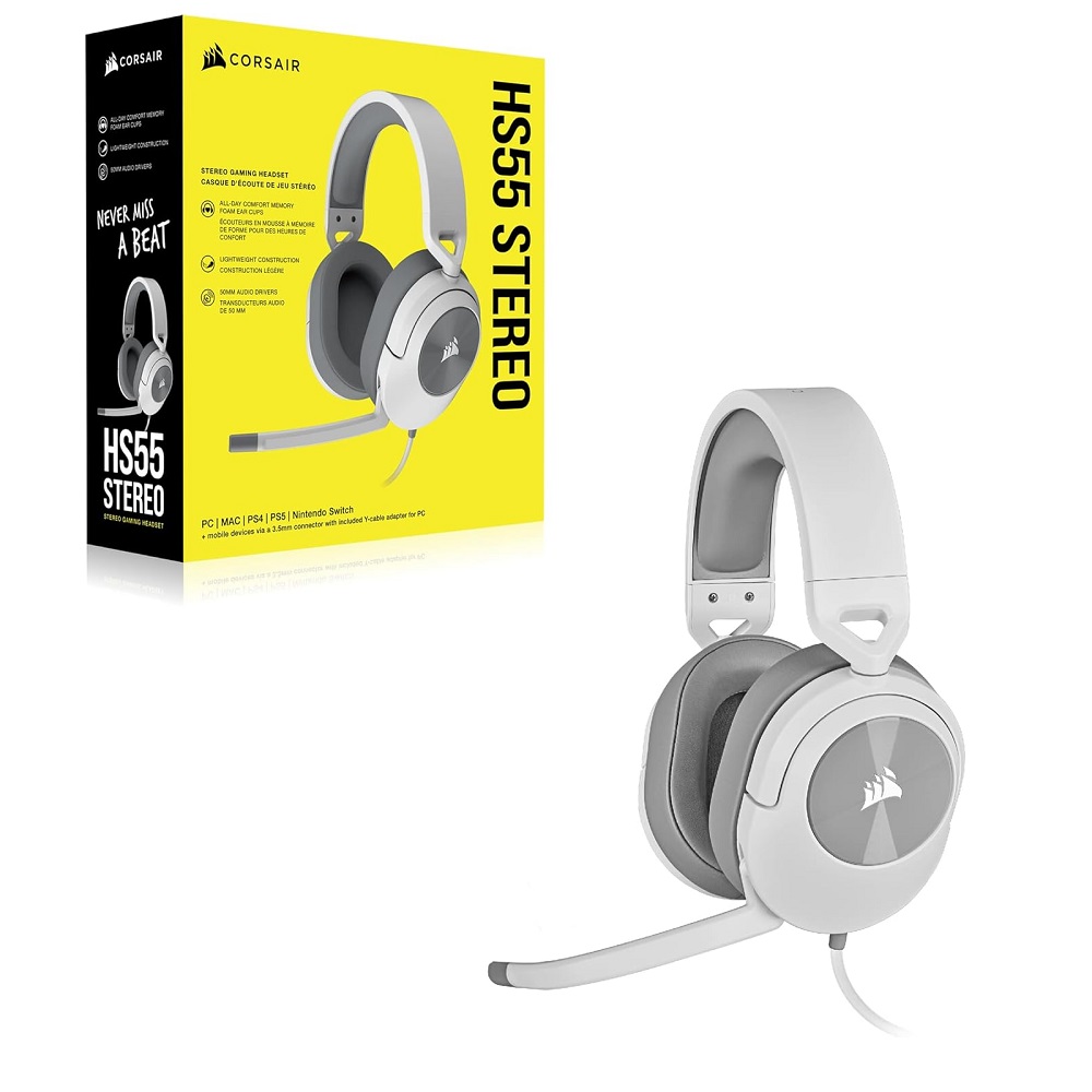 Imagen de CORSAIR VINCHA HS55 STEREO WHITE CA-9011261-NA