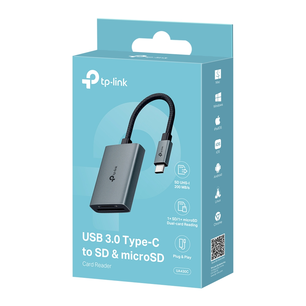 Imagen de TP-LINK ADAPTADOR USB-C UA430C A SD Y MICRO SD
