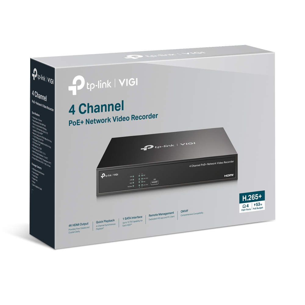 Imagen de TP-LINK NVR VIGI 1004H 4P