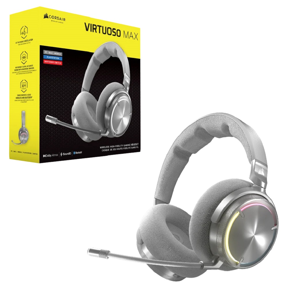 Imagen de CORSAIR VINCHA VIRTUOSO MAX WIRELESS SILVER CA-9011373-WW