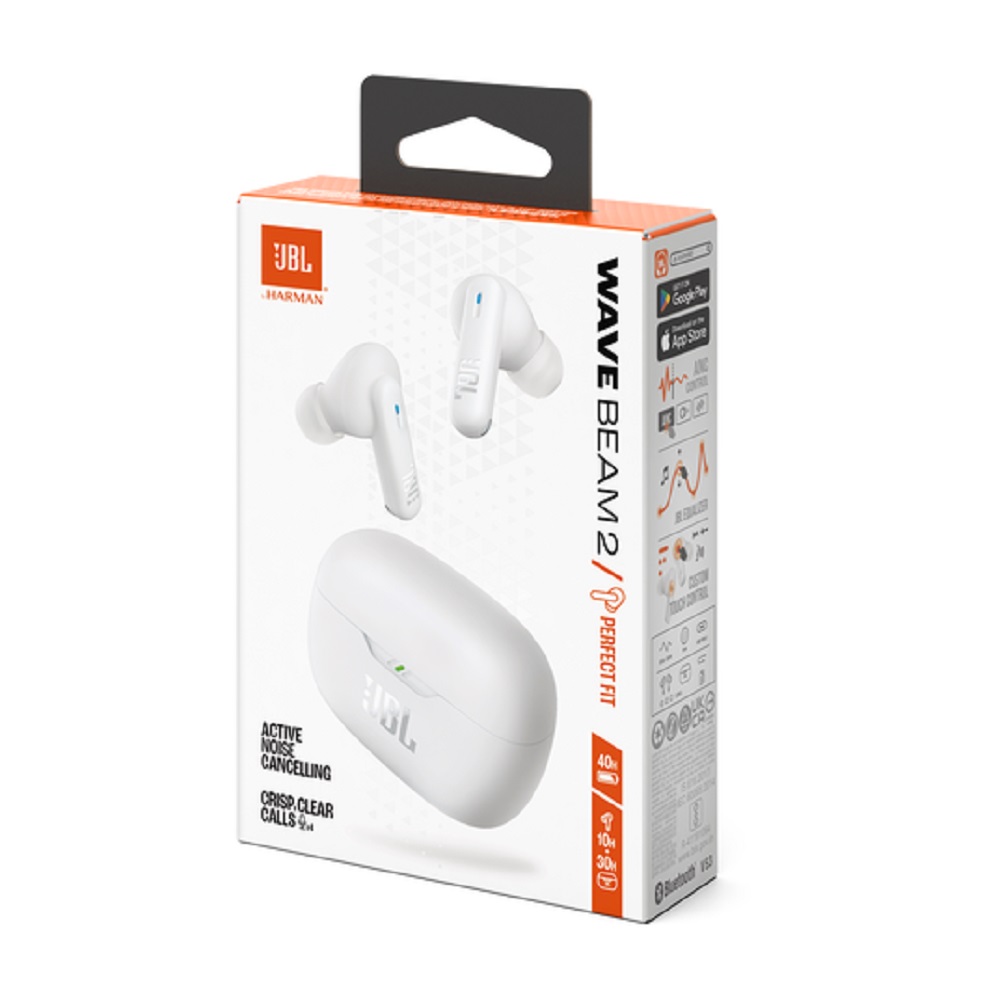 Imagen de JBL AURICULAR WAVE BEAM 2 WHITE JBLWBEAM2WHT