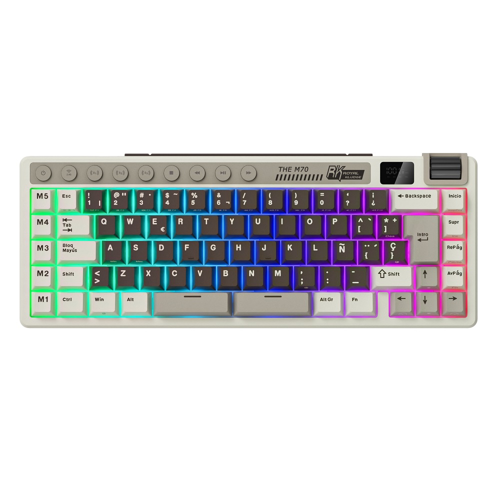 RK ROYAL KLUDGE TECLADO M70 MOCHA GREY CREAM SWITCH