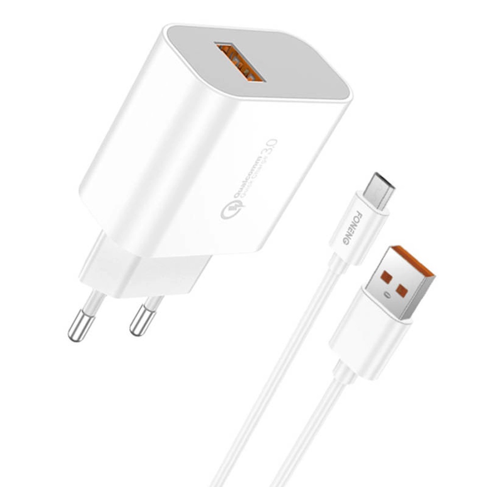 FONENG CARGADOR C/CABLE  MICRO USB EU46