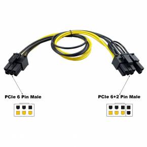 GENERICO CABLE PCIE 6 PIN TO 6+2