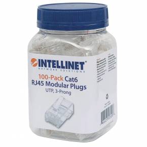 INTELLINET FICHA RJ45 CAT 6 PACK 100 UNIDADES