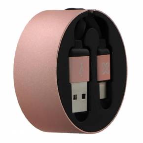 KLIPX CABLE RETRACTABLE USB-C ROSA KAC-110RG