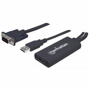 MANHATTAN CONVERSOR VGA Y USB MACHO A HDMI HEMBRA