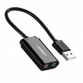 UGREEN ADAPTADOR USB 2.0/AUDIO 3.5 BLACK 30724