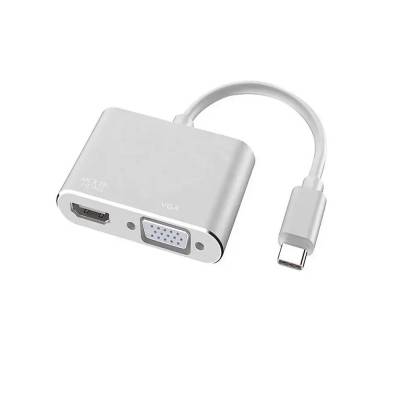 GENERICO HUB 2 IN 1 HDMI VGA USB-C 4K 2K WHITE