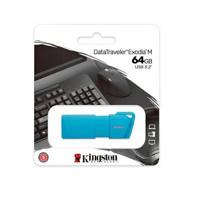 KINGSTON PENDRIVE  EXODIA M DTXM NEON AQUA 64GB KC-U2L64-7LB