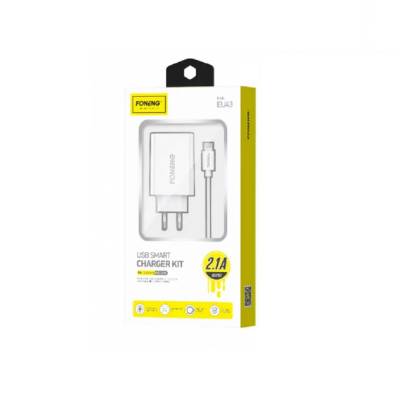 FONENG CARGADOR C/CABLE MICRO USB EU43 2.1A