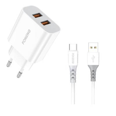 FONENG CARGADOR C/CABLE TYPE-C 2.4A 2 USB