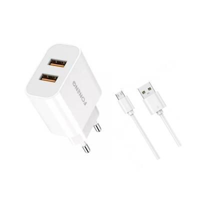 FONENG CARGADOR MICRO USB EU45 2.4A 2-USB