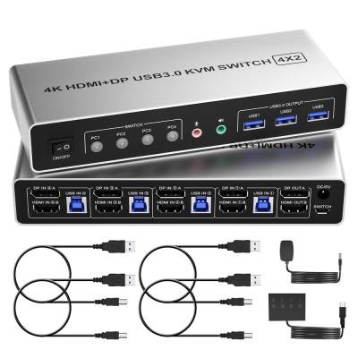 Imagen de GENERICO KVM HDMI/USB3.0/DISPLAYPORT+AUDIO