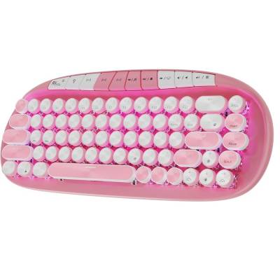 RK ROYAL TECLADO RK 838 SWITCH PINK COLOR WHITE