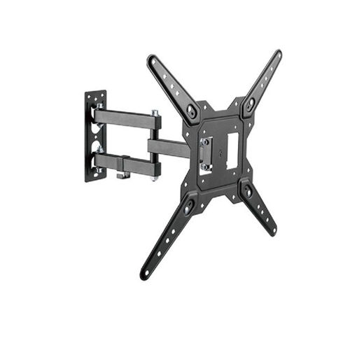 Soporte articulado Brateck LPA68-443 para TV de 23 a 55 pulgadas, VESA 400 × 400 mm y carga máxima de 30 kg.